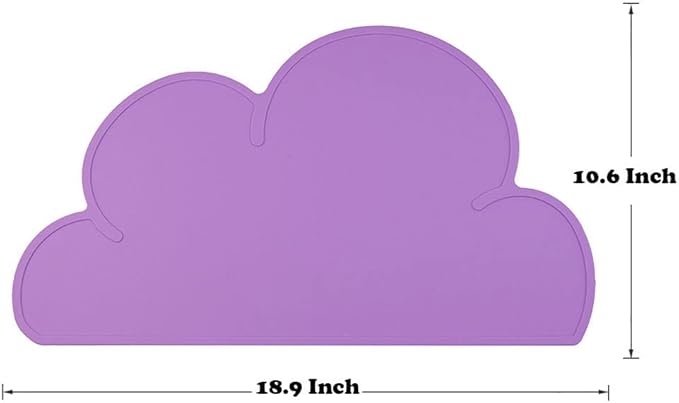 Love Dream Silicone Pet Feeding Food Mat with Raised Edge, Anti-Slip Waterproof Pet Bowl Mat Placemat for Dog and Cat (Dark Purple)