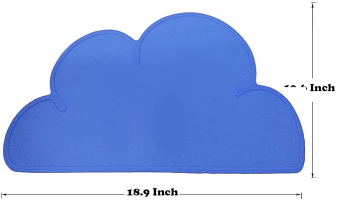 Love Dream Silicone Pet Feeding Food Mat with Raised Edge, Anti-Slip Waterproof Pet Bowl Mat Placemat for Dog and Cat (Royal Blue)