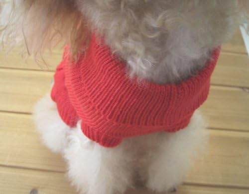 Tangpan Turtleneck Classic Straw-Rope Pro Pet Dog Sweater Apparel (Red,L)