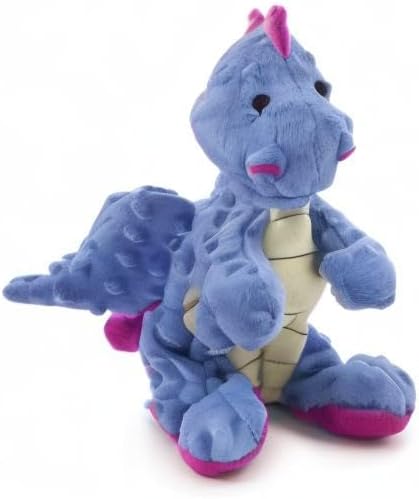 goDog Bubble Plush Dragons Squeaky Dog Toy, Chew Guard Technology - Periwinkle, Large