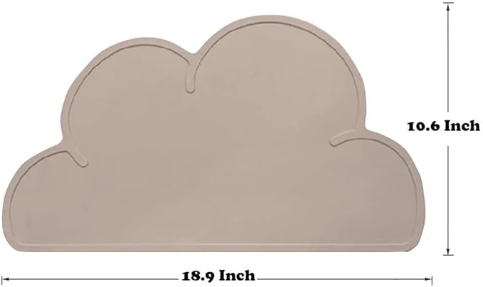 Love Dream Silicone Pet Feeding Food Mat with Raised Edge, Anti-Slip Waterproof Pet Bowl Mat Placemat for Dog and Cat (Coffee)