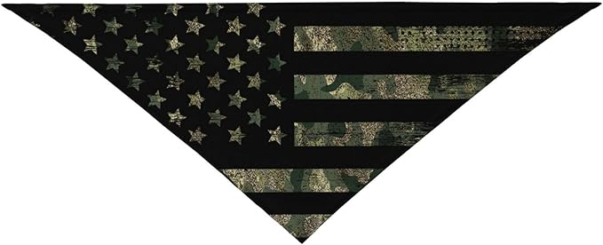 Camo Camouflage Hunting American Flag Dog Bandana Scarf Triangle Bibs Pet Accessories Cat Kerchief