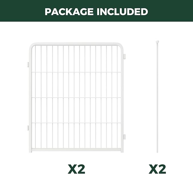 FXW Acrylic & Metal Unleashed Indoor Dog Playpen - Stress-Free and Safe Play, Heavy Duty 32 Inch 2 Wire Panels Dog Pen for Small and Medium Dogs, White│Patented