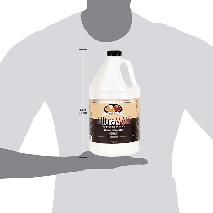 Best Shot UltraMAX Pro 4-in-1 Shampoo, Versatile Pet Shampoo, Ideal Pet Grooming Supplies, Ready to Use, Sweet Pea Essence, 1.1 Gallon