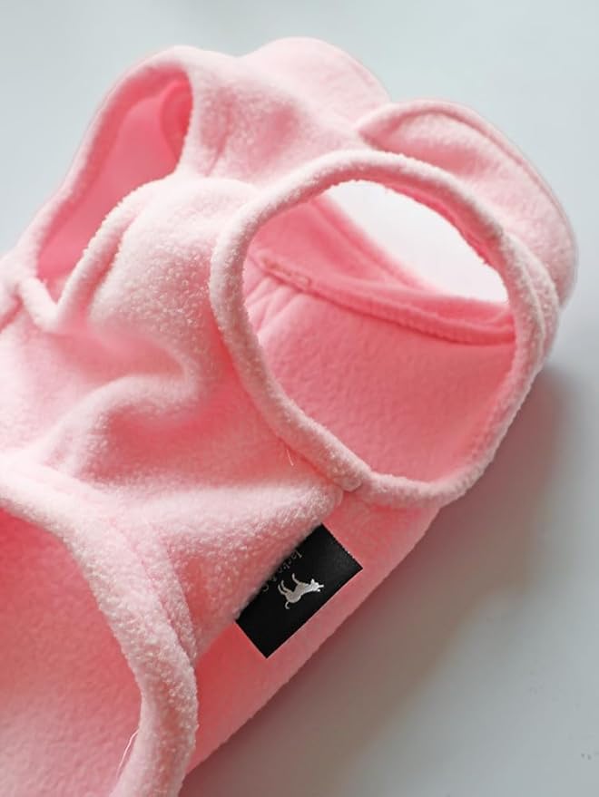 JACKO & CO - Fleece Vest Dog Sweater with Leash Ring - Soft, Warm & Lightweight Pullover Coat for Small & Medium Dogs, Puppies & Cats - Cozy Fall/Winter/Spring Pet Jacket (Pink Lemonade, Small 4-6lbs)