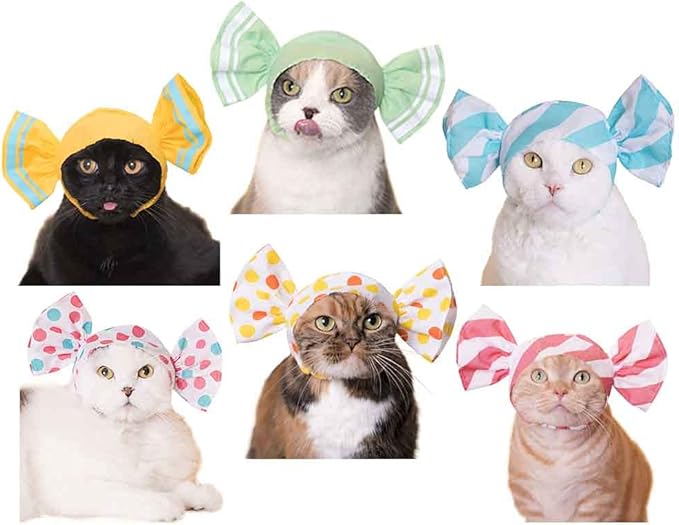 Kitan Club Cat Cap - Pet Hat Blind Box Includes 1 of 6 Cute Styles - Soft, Comfortable - Authentic Japanese Kawaii Design - Animal-Safe Materials, Premium Quality (Candy)