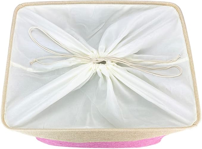 Custom Dog Basket for Toys Collapsible Storage Bin Grey Pink Blue Rectangular Pet Storage Organizer Box with Handles Extra Large Personalized Pet's Name