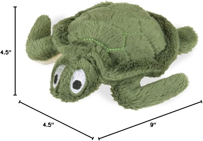Jeffers Pet Plush Dog Toy with Squeaker, Green Turtle 4.5" - Soft Crinkle Fabric, Safe & Durable, Healthy Fun for Small & Medium Dogs, Interactive Play, Fetch, Tug - Best Gift for Active Games