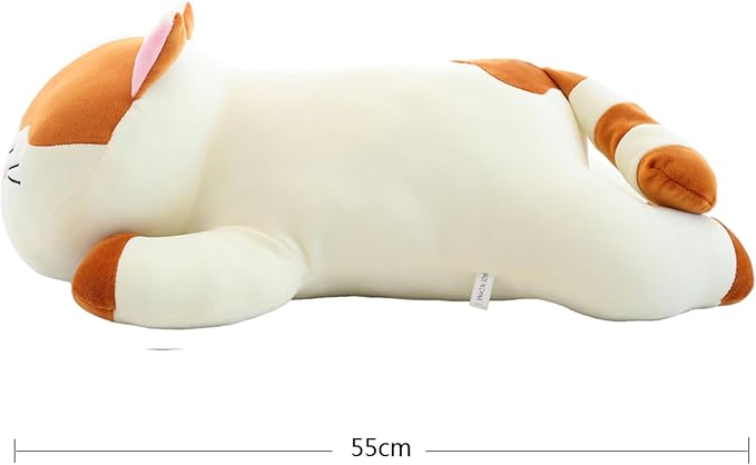 Cat Big Plush Hugging Pillow, Super Soft Kitten Kitty Stuffed Animals Toy Gifts for Kids, Girls, Bed, Christmas, Valentine 21.7" (Brown)