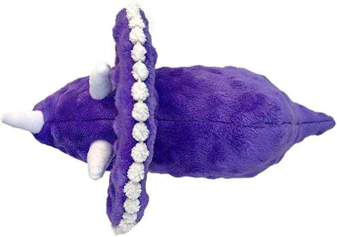 Squeaky Dog Toys Plush Dog Toy with Crinkle Paper Stuffed Durable Dog Chew Toys for Small Middle and Large Dogs Triceratops Purple