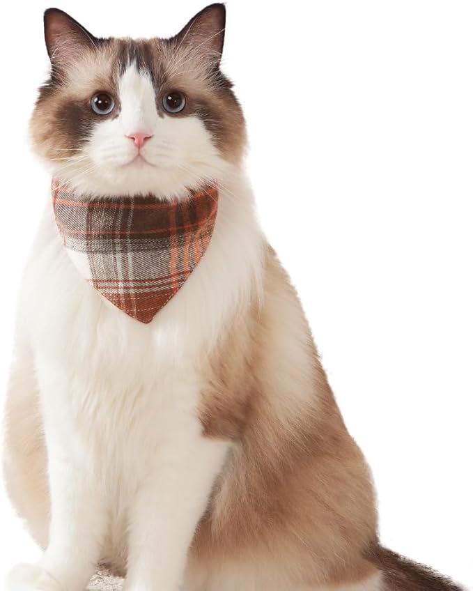 Dog Bandana Checkered Cat Bandana Dog Scarf Buffalo Plaid Printing Adjustable Bib Handkerchief Accessories Cat Apparel for Large Dogs Neck Girth 19.2-20.4inch Black