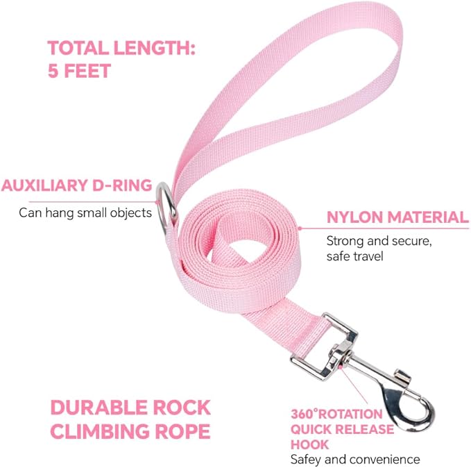 Cat Harness and Leash Set with AirTag Holder: Upgraded Escape Proof Vest with Lead for Small Dog Puppy Large Cat Walking,Soft Breathable Mesh Coat with Reflective Strip (Pink, XL)