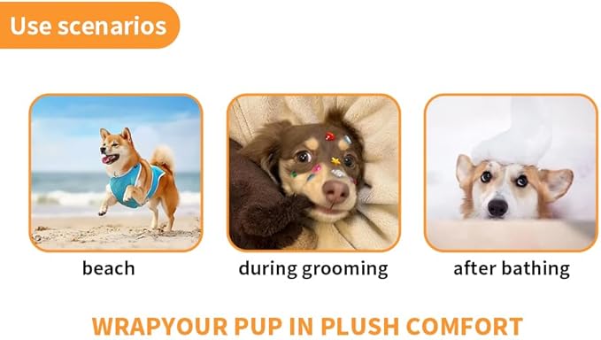 Super Absorbent Microfiber Dog Towels - Soft Pet Grooming Towel for Drying & Bathing Large, Medium or Small Dogs - 42.5" x 27.5" Perfect for Pet Shower & Pet Supplies! Grey