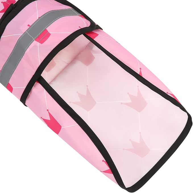 HDE Dog Raincoat Jacket Reflective Adjustable Hooded Pet Poncho Rain Coat with Leash Hole for Small to X-Large Dogs Princess - M