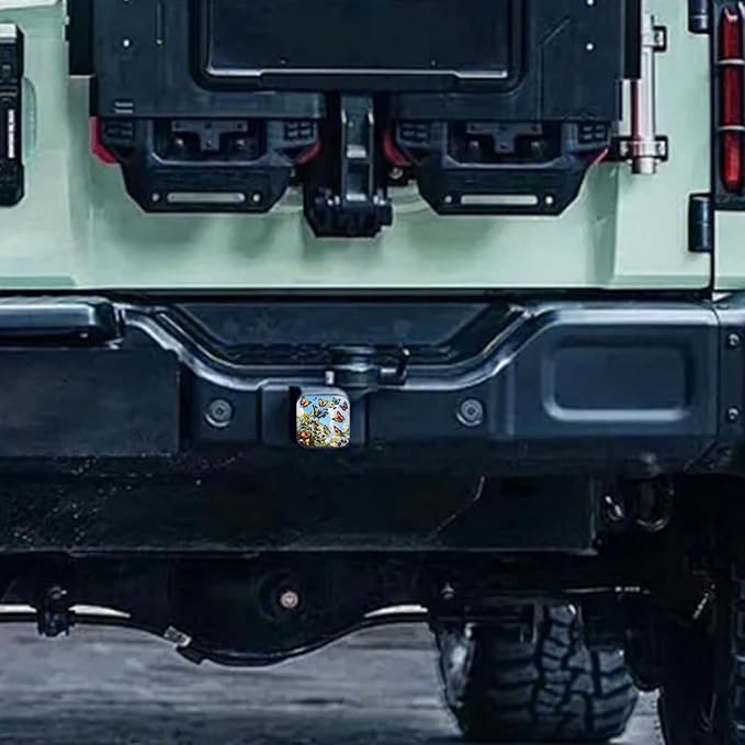 Hitch Cover Fits for 2-Inch Hitch,Butterflies Perching On Branches with Ripe Berries Rubber Trailer Hitch Cover Tube Plug Insert,Car Exterior Accessories, Receiver Tube Hitch Plug