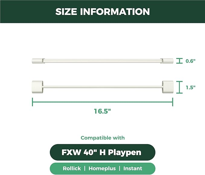 FXW Playpen Connector (Pack of 2), Playpen Accessories Only for FXW Dog Playpen, Designed for 40" Height FXW Homeplus/Rollick/Instant Playpen (Playpen Not Included), White│Patent Pending