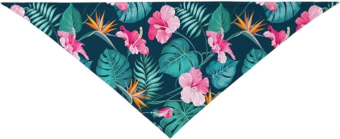 Hawaii Hawaiian Flower Leaf Dog Bandana Scarf Triangle Bibs Pet Accessories Cat Kerchief