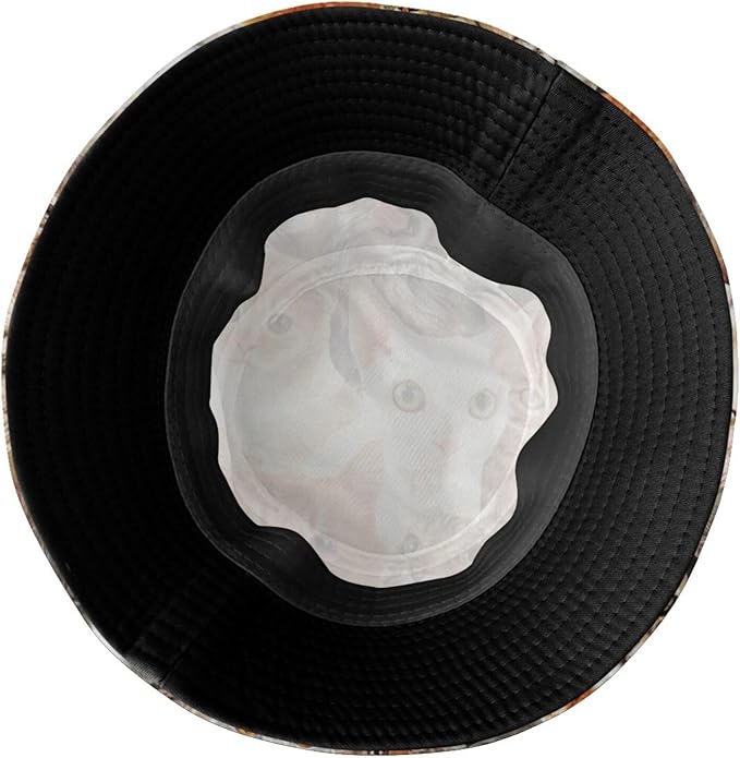 Cute Funny Cat Bucket Hats Fashion Sun Cap Packable Outdoor Animal Cat Fisherman Hat for Women and Men