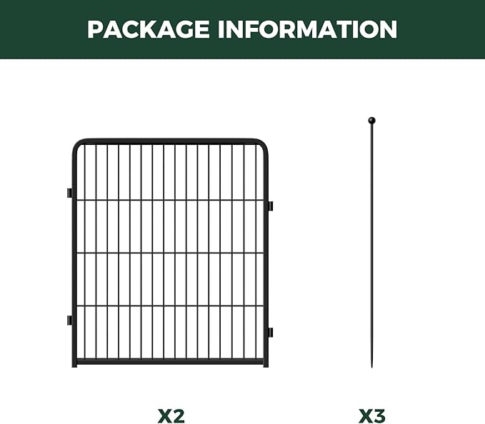 FXW Rollick Unleashed Dog Playpen for Indoor, Yard, RV Camping, 32 inch 2 Panels for Small and Medium Dogs, Black│Patented