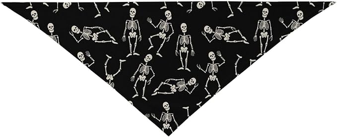 Dancing Skeletons Black Skull Dog Bandana Scarf Triangle Bibs Pet Accessories Cat Kerchief