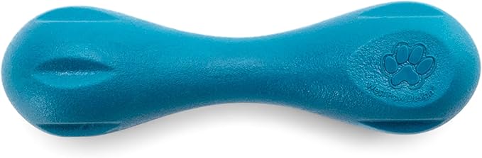 WEST PAW Hurley Dog Bone Chew Toy for Tough Chewers- Safe and Durable Fetch and Chew Toy for Dogs- Dishwasher Safe, Lightweight, Floatable, Made in USA - for Small Dogs - River Blue, XS