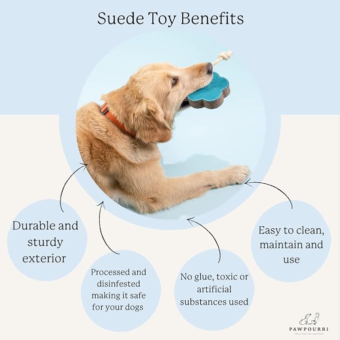 Natural Suede Leather Chew Toy for Adult Dogs, Puppies, | Tough, Durable, and Fun | Chewing Interactive Pet Toy (Bone) (Panda Shape)