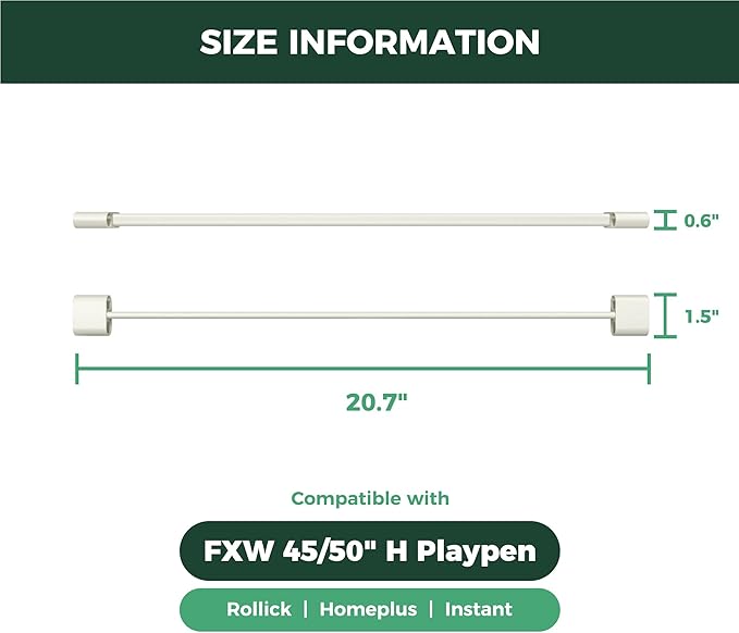 FXW Playpen Connector (Pack of 2), Playpen Accessories Only for FXW Dog Playpen, Designed for 45"/50" Height FXW Homeplus/Rollick/Instant Playpen (Playpen Not Included), White│Patent Pending