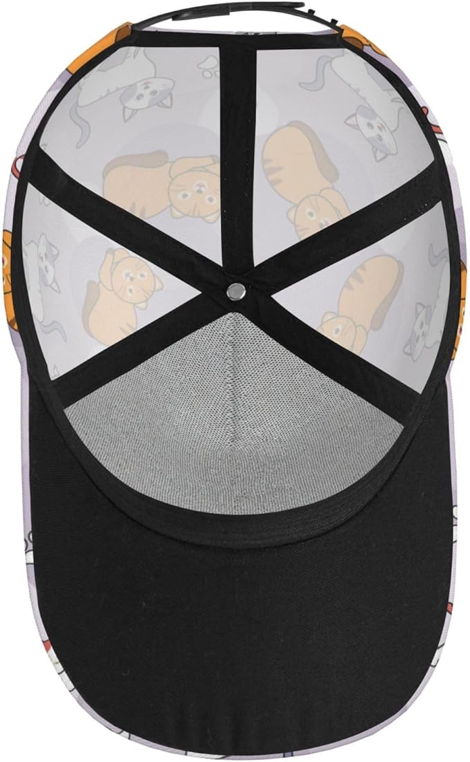 Cute Funny Cat Baseball Cap for Women Men Adjustable Animal Cat Snapback Baseball Hats