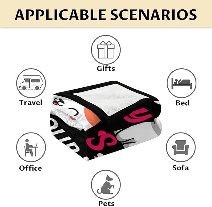 Personalized Cat Blanket Gifts with Name - 50"x60" Cute Throw Blanket for Adults Kids - Pink Soft Plush Throws for Bed, Couch & Travel