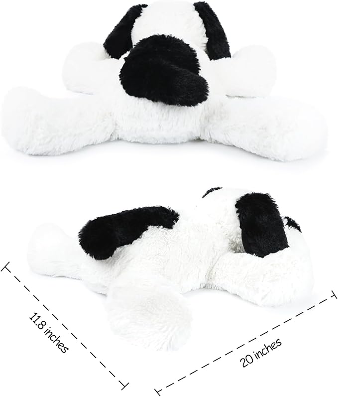 Floppy Stuffed Dog Puppy Plush Toy, Huggable White Beagle with Black Ears Labrador Retriever Stuffed Animal Dogs for Kids Girls Boys Baby Birthday Bedtime Gift, 20 inches