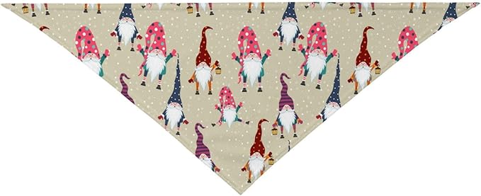 Cute Funny Christmas Gnome Gnomes Casual Funny Funky Dog Bandana Scarf Triangle Bibs Pet Accessories Cat Kerchief