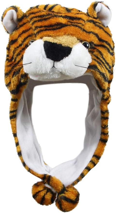Plush Fun Animal Hats One Size Cap Polyester With Fleece Lining