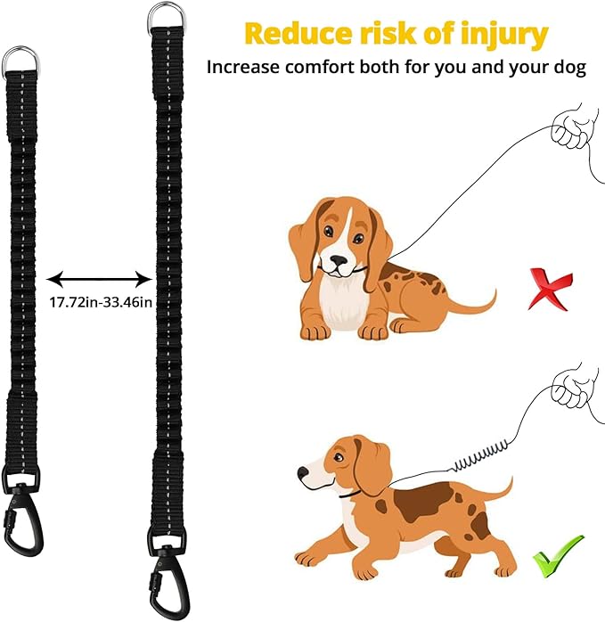 Long Dog Leash 15 FT: Heavy Duty Rope Leashes for Dogs Training with Swivel Lockable Hook Reflective Threads Bungee and Padded Handle - Dog Lead for Large Small Medium Dogs Outside Walking Hiking