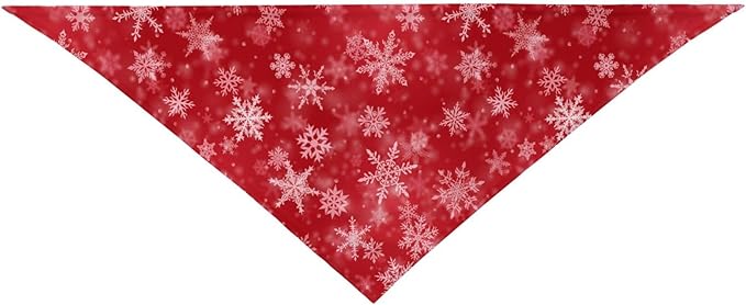 Christmas Snowflake Red Dog Bandana Scarf Triangle Bibs Pet Accessories Cat Kerchief