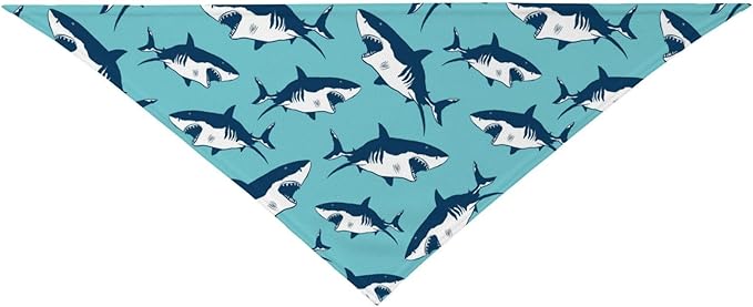 Ocean Shark Dog Bandana Scarf Triangle Bibs Pet Accessories Cat Kerchief