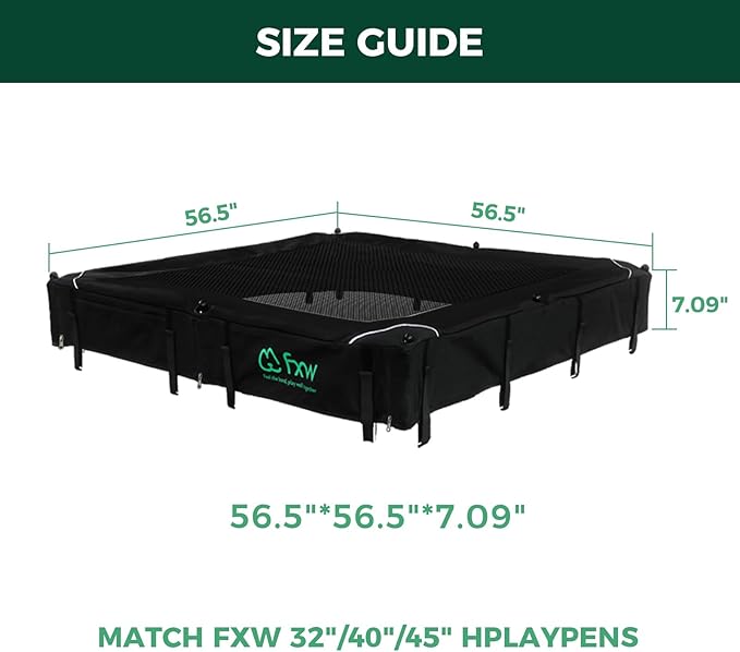 FXW Homeplus Unleashed Indoor Dog Playpen - Stress-Free and Safe Play, Heavy Duty 40 Inch 8 Panels with Playpen Cover for Medium and Large Dogs, Black│Patented