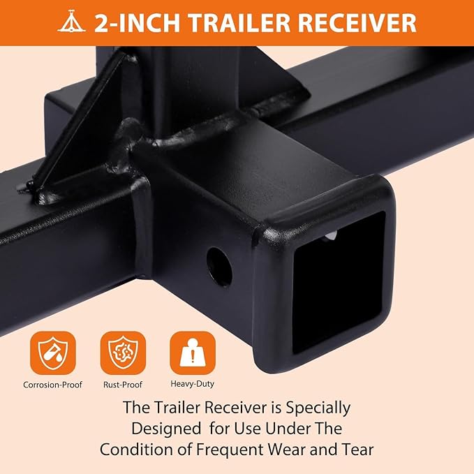 3 Point 2" Trailer Hitch Receiver Heavy-Duty for Category 1 Tractors Compatible with Kubota, BX, LM25H, WLM Tractor, NorTrac, Yanmar, Kioti, Cat