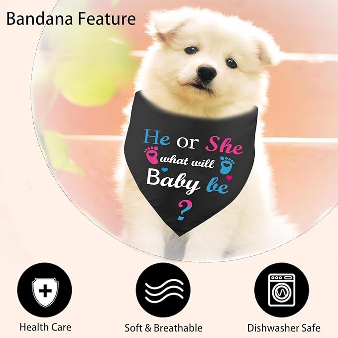 He or She What Will Baby Be? Reveal Announcement Dog Bandana, Pregnancy Baby Announcement, Pets Prop Party Supplies, Dog Accessories