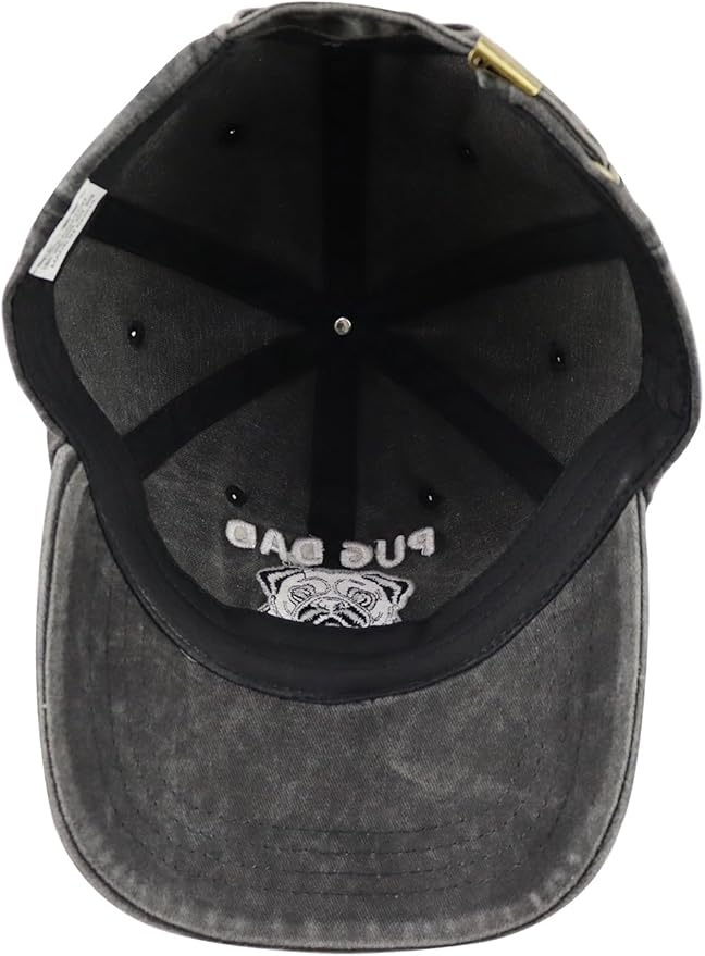 Dog Lover Hat for Men Women, Funny Adjustable Embroidered Cotton Pug Mom and Dad Baseball Cap