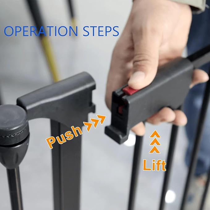 150" Wide Pet Gate Metal Safety Playpen - Fireplace Fence for Pet/Dog/House Stairs, 6-Panel, Black