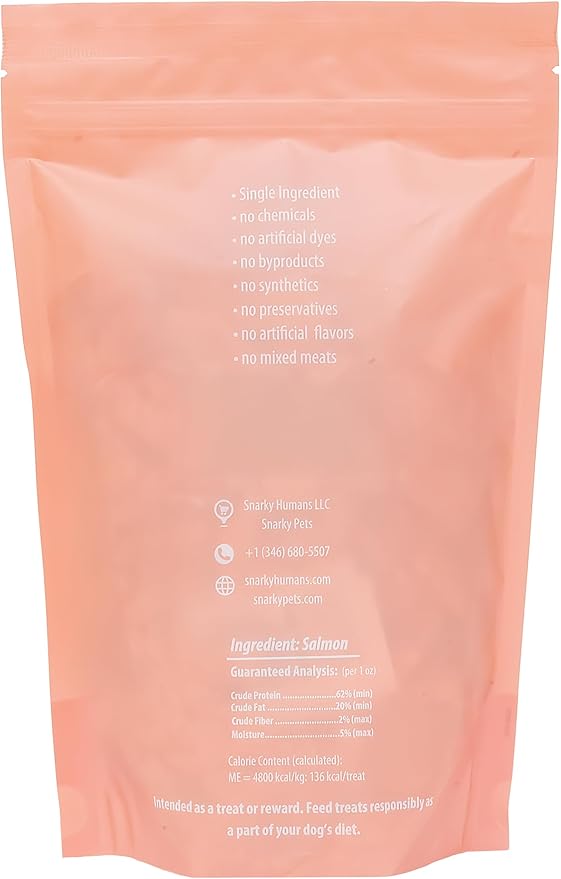 Champ and Liza’s Fancy Salmon Delights – Freeze-Dried Wild-Caught Salmon Treats for Dogs & Cats – USDC-Inspected, Grain-Free, No Preservatives, Omega-3 Rich, Natural Snacks – 4 oz