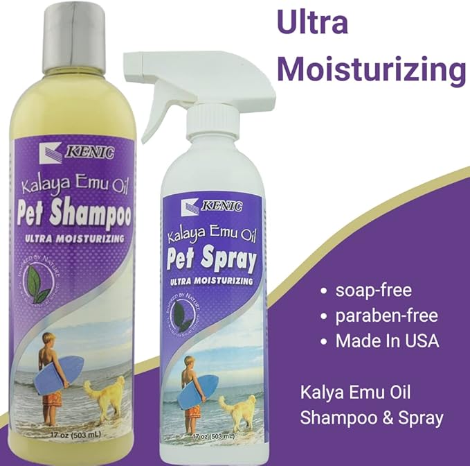 Kenic Kalaya Moisturizing & Restorative Emu Oil Dog Shampoo, Repairs and Restores Skin & Hair, Soap & Paraben Free, Made in USA, for Dogs & Cats, 1 Gallon