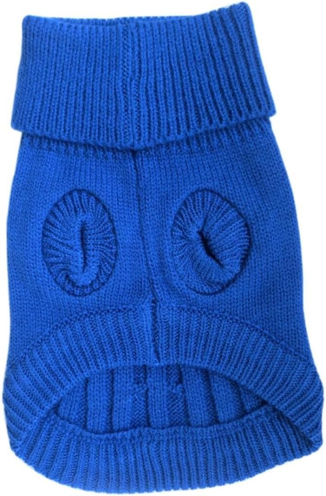 Tangpan Turtleneck Classic Straw-Rope Pro Pet Dog Sweater Apparel(Dark Blue,XS)