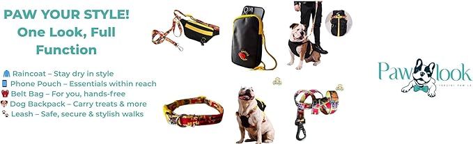 Generic Pawlook Dog Raincoat with Chest Leash and Collar, Reusable Waterproof Pet Coat for Small Dogs, Medium Dogs, Large Dogs (Black, Medium)