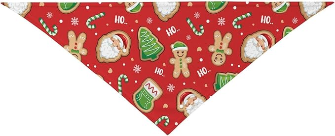 Christmas Gingerbread Man Santa Claus Tree Candy Cane Cute Dog Bandana Scarf Triangle Bibs Pet Accessories Cat Kerchief White40 One Size