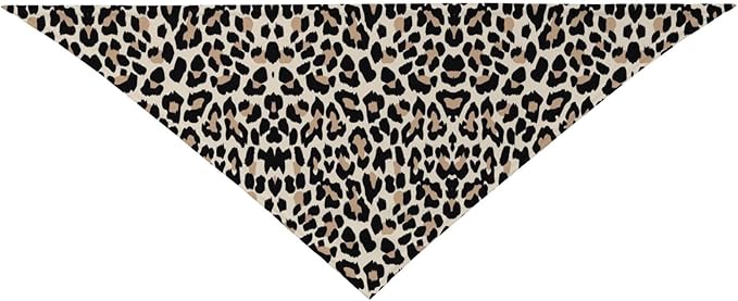 Leopard Print Dog Bandana,Soft Comfortable Pet Triangle Bibs Scarf for Puppy Cats Dogs, Cute Leopard Designs Washable Kerchief Scarf for Dog Lovers (Black)