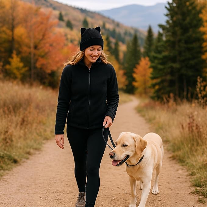 Cat Ear Beanie for Women Girls, Autumn Winter Knit Cuff Beanie Hip Hop Beanie Hat Cat Crochet Ski Cap