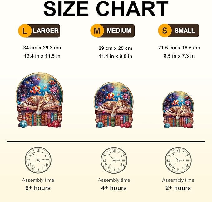 KAAYEE Wooden Puzzles for Adults, Kitten Dream Puzzles, 180 Piece Unique Animal Shape Puzzle, Cat Wood Puzzle for Adults, Creative Gifts for Cat Lover/Friends/Family, Home Decor(11.4 * 9.8in)