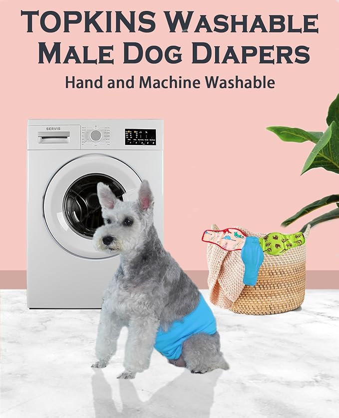 3 Pack Belly Bands for Male Dogs, Reusable Washable Male Dog Diapers, Soft and Comfortable Leak Proof Doggie Wraps with High Absorbing, for Untrained, Incontinence Small Medium Dogs