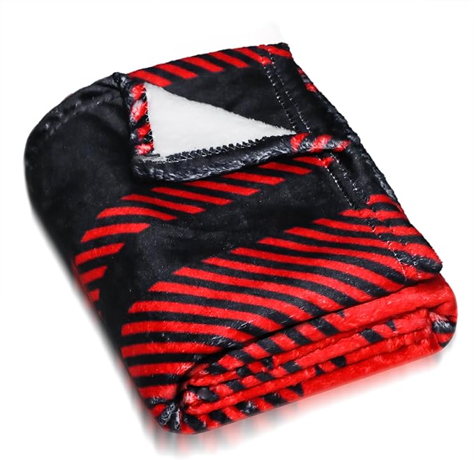 Premium Soft Dog Blanket Washable,43"x30" Cat Blanket for Indoor Cats Large Medium Small Dog Gifts Puppy Essentials (Red/Black)